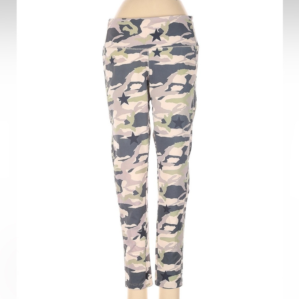Monrow Camouflage Star Leggings Pull On Yoga Sporty Camo Crop Capri Size Small S
